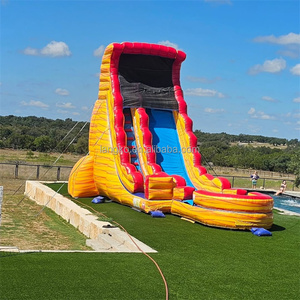 Structure gonflable commerciale pour jardin, avec toboggan aquatique tropical en marbre, château sauteur et <span class=keywords><strong>piscine</strong></span> intégrée - Product Image 2