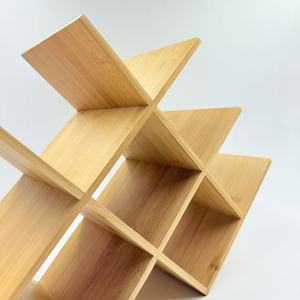 Bamboo Modern Wine Rack Minimalist Design <b>Tabletop</b> Display Shelf For Home Decor - Product Image 1