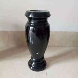 Vases à fleurs personnalisables en granit noir absolu moderne pour pierres tombales - Product Image 5