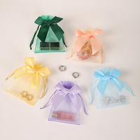 Hoogwaardige grote opbergzakjes van organza met trekkoord, op maat gemaakte logo's, recycleerbare organza zakjes voor sieraden