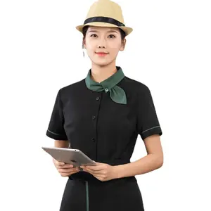 Western restaurant waiter work clothes short-sleeved summer clothes female for hot pot hotel restaurant