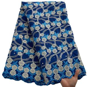 Tela <span class=keywords><strong>de</strong></span> encaje con punzón, tejido <span class=keywords><strong>de</strong></span> encaje <span class=keywords><strong>de</strong></span> algodón suizo bordado africano, Material para <span class=keywords><strong>ropa</strong></span> informal, para coser vestidos, 2775 - Product Image 1