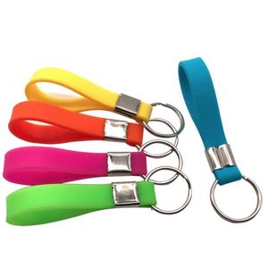 Customised Silicone Wristband Keychain with Keyring Fully Embossed with Your Logo or Text - Product Image 5