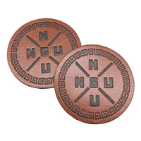 Insigne en cuir avec logo en relief personnalisé de haute qualité patchs en cuir ronds pour chapeaux