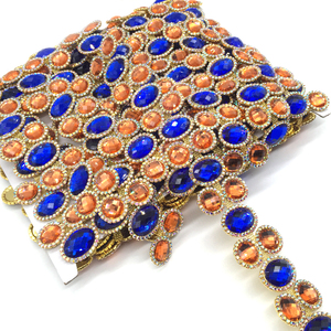 <span class=keywords><strong>Cordon</strong></span> <span class=keywords><strong>diamant</strong></span> en cristal coupe strass de luxe couture garnitures de chaîne en métal pour la décoration de vêtement - Product Image 1