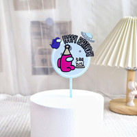 Farbig Bedruckte Acryl-Kucheneinlage - Happy Baking Kuchendekoration-Set Geburtstagstorten-Topper