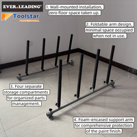 Soporte de pared metálico plegable de alta resistencia con brazos acolchados de espuma y 4 posiciones para almacenamiento de carrocerías de automóviles