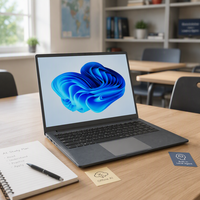 Ordinateur portable IA hors ligne 15,6 pouces pour déploiement local, Intel N150 Quad Core, 32 Go DDR4, SSD 1 To, charnière à 180 degrés, fibre de carbone 3D