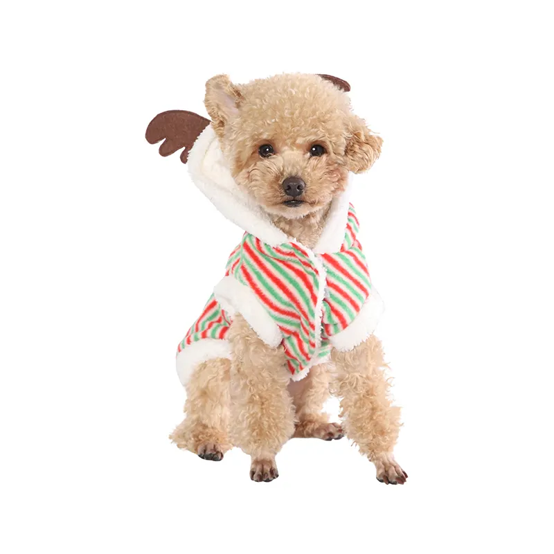थोक क्रिसमस एल्क पैटर्न आकार पालतू कुत्ता कॉस्टयूम फैशन प्यारा कुत्ता पालतू कपड़े