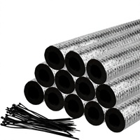 ZhenFornos Gd28 Lot de 12 tubes isolants en mousse pour tuyaux en aluminium, ruban adhésif auto-adhésif, attaches zippées, protection contre le gel 1,3 pied x