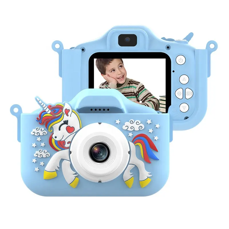 Çocuklar dijital kamera 48MP çift Lens çocuk kamera erkek ve kız için büyük ekran ile 1080P şarj edilebilir elektronik kamera