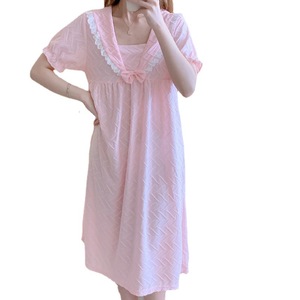 Gonna estiva a maniche corte a <span class=keywords><strong>mezza</strong></span> lunghezza con sezione sottile Jacquard carina principessa in camicia <span class=keywords><strong>da</strong></span> <span class=keywords><strong>notte</strong></span> per ragazze adolescenti - Product Image 1