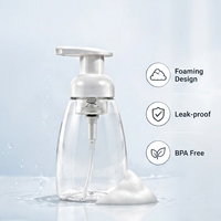 Bouteille Distributrice de Savon Liquide en PET Transparent de 250 ml et 300 ml, Forme Ovale, avec Pompe Moussante, pour Salle de Bain et Hôtel – Approvisionnement Direct Usine