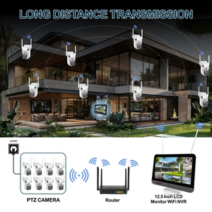 Kit de caméras de sécurité domestiques <span class=keywords><strong>sans</strong></span> fil 8 caméras dôme PTZ extérieures couleur 12MP avec vision nocturne, audio bidirectionnel et capteur CMOS 16 canaux - Product Image 3