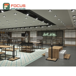 Contemporary Store Interior Melamine Wall Shelving Installation Service Clothing Store - Product Image 2