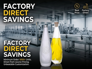 Botella de Vidrio Geométrica Personalizada de 500 ml para Aceite de Oliva, Venta al por Mayor Directa de Fábrica, Envase Premium Vacío para Vino, Licores y Bebidas, OEM - Product Image 6