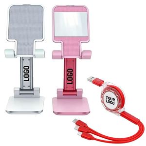 New Business Gift <b>Desk</b> <b>Foldable</b> Metal Mobile Phone Stand Portable Logo Cellphone Holder Wholesale Custom Promotional Gifts - Product Image 1