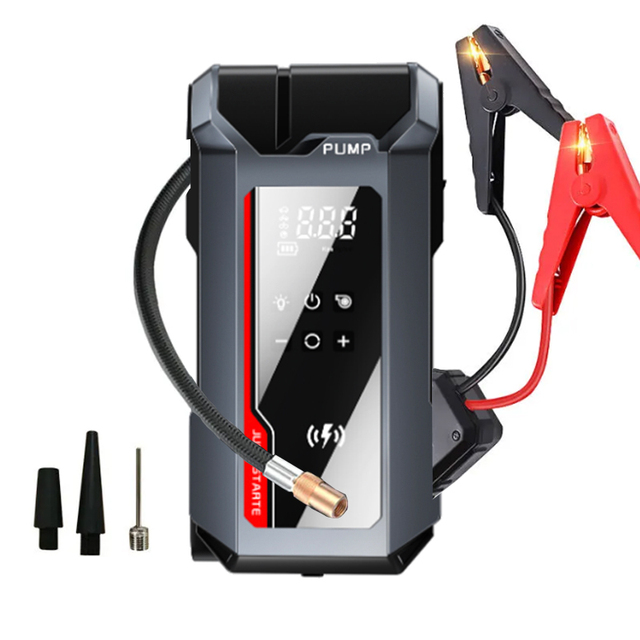 Portable 800A Car Battery Jump Starter with 150PSI Air Compressor & Power Bank - Tire Inflator Emergency Kit
