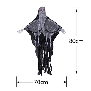 Fantasmi Appesi di <span class=keywords><strong>Halloween</strong></span>, <span class=keywords><strong>Scheletro</strong></span> 31,5x28 Pollici, Catena del Tristo Mietitore, Decorazione per Casa Stregata, Interno/Esterno, Nero/Bianco Rosso - Product Image 2