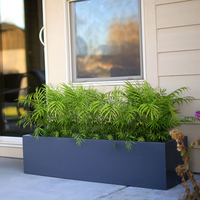 Jardinière en acier noir pour l'extérieur, résistante à la déformation, longue durée de vie, en métal, pour la plantation en jardin, antirouille