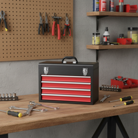 Armoire à outils portable WIGGLE à 4 tiroirs, robuste, en acier, verrouillable, moderne, avec poignée, personnalisable OEM, garantie 3 ans, pour garage