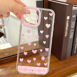 Nouvelle <span class=keywords><strong>coque</strong></span> de téléphone rose à écran intégral avec cœurs pour <span class=keywords><strong>iPhone</strong></span> 17 16 15 Pro Max, avec fonction d'<span class=keywords><strong>induction</strong></span> vocale et flash d'appel entrant - Product Image 3