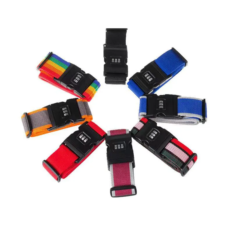 Wholesale Luggage Straps Suitcase Belts Wide Adjustable Packing Straps Travel Luggage Belt with Lock on 1 Side or Both Side AE06