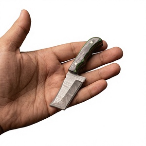 มีดทำมือคุณภาพสูง DIY ปรับแต่งได้ ผลิตจากเหล็กดามัสกัส ทรงดรอปพอยต์ ใบมีดขนาดเล็ก สำหรับล่าสัตว์ เอาตัวรอด ตั้งแคมป์  OEM Resign - Product Image 4