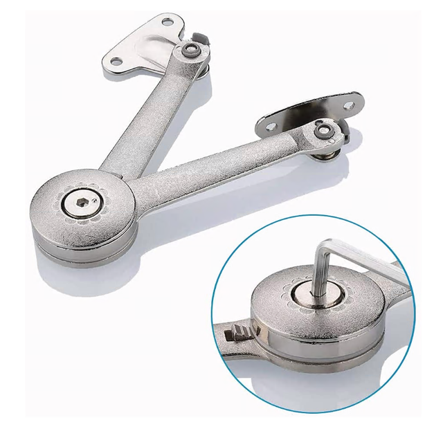 Lid Support Hinge with Soft Close, Adjustable Lift up Stay Support Buffer Hinge Toy Box Hinge Support Drop Lids of Cabinet