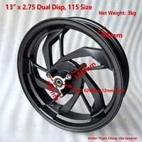 Accessoires de moto en gros, jantes en alliage noir de 12/13/14 pouces pour scooter électrique Niu U+B Zhansu M5