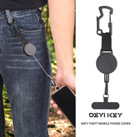 Porte-clés rétractable portable et étanche avec logo personnalisé, avec espace pour téléphone, boucle de clé exécutive pour usage extérieur, certifié ASTM