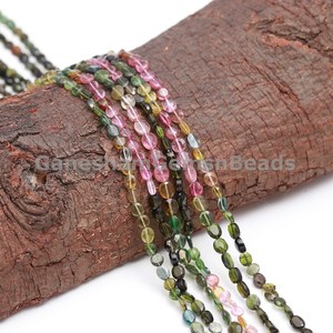 Cuentas de turmalina multicolor facetadas ovaladas, cuentas de turmalina de grado superior, 15 hebras para la fabricación de joyas, cuentas de turmalina al por mayor, regalo para mujeres. - Product Image 4
