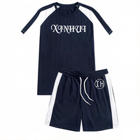 OEM kustom musim panas pria kasual Jogging Tracksuit cetak dua potong Set pendek 2 buah Set pendek untuk pria