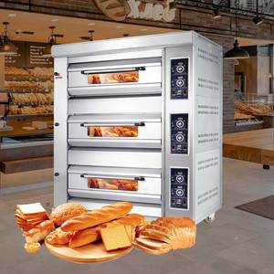 Equipo de Panadería Comercial <span class=keywords><strong>Horno</strong></span> Eléctrico o a Gas de 3 Niveles y 6 Bandejas para Pan, Pizza o Pasteles con Pantalla de Temperatura Digital - Product Image 6