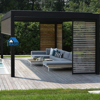 Pergola extérieure imperméable avec auvent électrique, parasol bioclimatique, gazebo de jardin, pavillon en aluminium, pergola à toit à lames orientables