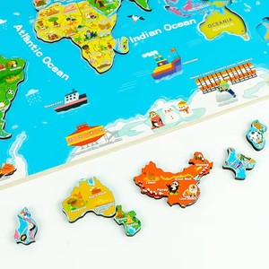 2026 Neuheit Individuelles Kinder-Holzpuzzle Magellan-Weltkarte Lernspiel Geographisches Erkenntnis-Spielzeug für Kinder - Product Image 5