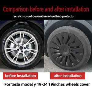 Paquete Yige ABS + PC turbina 4 unids/set cubierta de <span class=keywords><strong>tapacubos</strong></span> de rueda de disco aerodinámico anillo protector de 19 pulgadas pintura para hornear de tres capas a presión - Product Image 2
