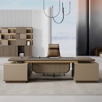 Bureau de direction moderne de luxe en forme de L, ergonomique, résistant à l'eau, écologique, en bois durable, pour villa, garantie 5 ans