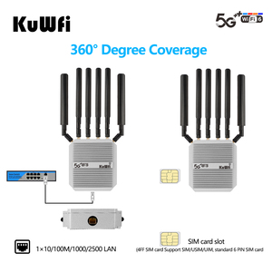 SDX75 KuWFi C130 3000Mbps Gigabit banda dual 5g CPE wifi6 enrutador NSA/SA caja de metal al aire libre 5G <span class=keywords><strong>WiFi</strong></span> enrutador con 2 ranuras para tarjetas SIM - Product Image 6