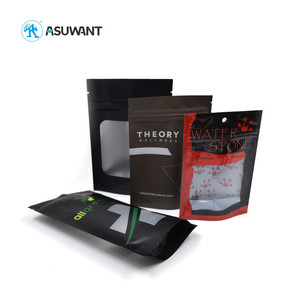 Matte <span class=keywords><strong>Stand</strong></span> <span class=keywords><strong>Up</strong></span> <span class=keywords><strong>Pouch</strong></span> Laminated Black Foil Bao Bì Thực Phẩm Zipper Bag Với Cửa Sổ Rõ Ràng Cho Thịt Bò Jerky - Product Image 5