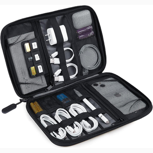 Estuche Organizador de Viaje para Electrónicos Inteligentes, Bolsa de Almacenamiento para Accesorios Tecnológicos, Cables, Batería Externa, Tarjetas SD, Color Negro - Product Image 1