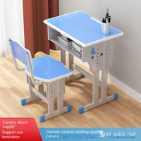 Ensemble table et chaise d'étude moderne pour enfants, adapté aux écoles primaires et secondaires, mobilier en métal pour salle à manger, tutorat, formation et cours