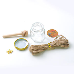 Pot à miel de 45 ml, <span class=keywords><strong>mini</strong></span> pots à miel de 3 oz, pot à miel élégant <span class=keywords><strong>en</strong></span> <span class=keywords><strong>verre</strong></span> avec couvercle doré, idéal pour les cadeaux de mariage - Product Image 1