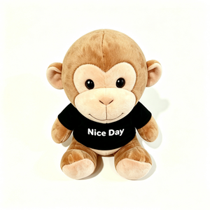 Peluche de mono personalizado, peluche de mono sentado, peluche de mono con camiseta, animal de peluche de mono, lindo peluche de mono - Product Image 2