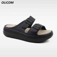 OLICOM Sandales de récupération pour femmes avec logo personnalisé, à double boucle réglable, imperméables, en EVA, type nuage