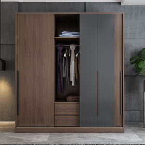 خزانة ملابس عصرية بتصميم إسكندنافي لغرفة النوم، بثلاثة أبواب جرارة، تجميع بسيط واقتصادي، خزانة منزلية كبيرة بأبواب منزلقة - Product Image 1