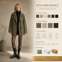 Veste parka en sergé de coton lavé Yegao pour femme, vente en gros, commande d'usine personnalisée, MOQ 30 pièces, OEM ODM