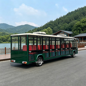 Bus touristique fermé à faible bruit, alimenté par batterie, avec allée large, pour parcs et stations balnéaires, chariot de transport de visiteurs en groupe - Product Image 1