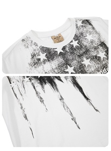 Camiseta Gráfica Vintage con Estampado de Pintura Salpicada, Unisex, Estilo Urbano Hip Hop, Novedad de Verano, Top Informal con Estampado Desgastado, 100% Algodón - Product Image 3
