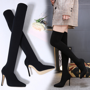 New 2025 <b>Sock</b> <b>Boots</b> High Heel Simple Versatile Over Knee <b>Boots</b> Pointed Star Shoes Thin Heel <b>Boots</b> - Product Image 3